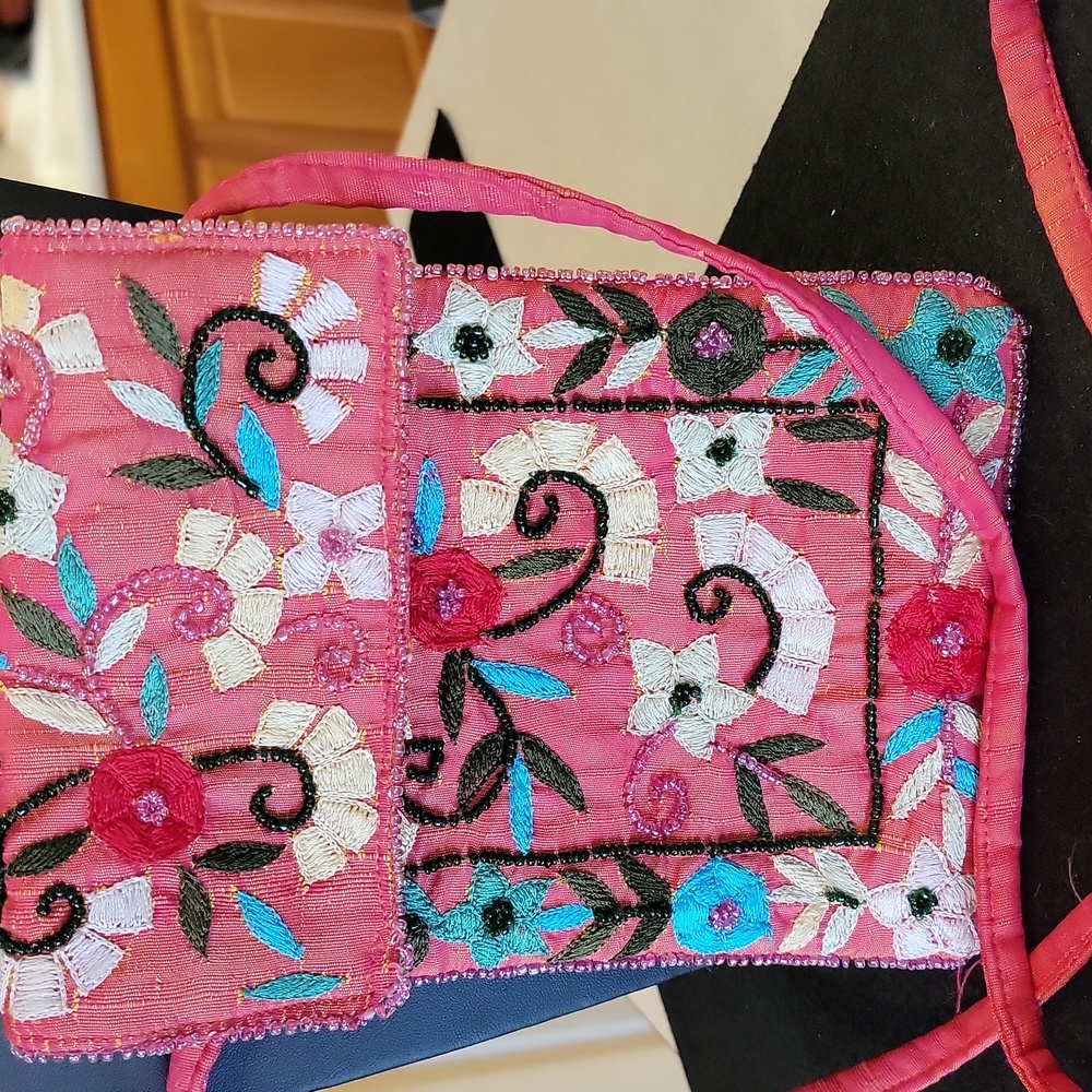 Tapestry Beaded Shoulder Bag